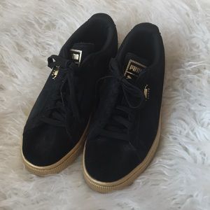 Puma Suede Black and Gold